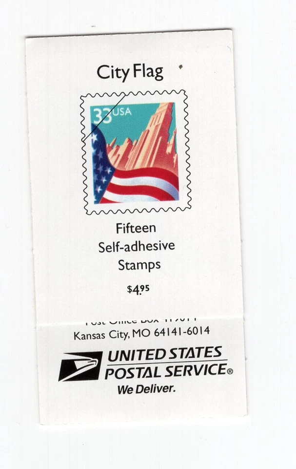 1999 33 cent Flag complete booklet of 15 Scott #BK275, Mint NH - Image 1 of 1