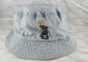 POLO RALPH LAUREN Bear Blue Pony Striped Reversible Sun Bucket Hat OS Child 4-7 - Picture 1 of 13