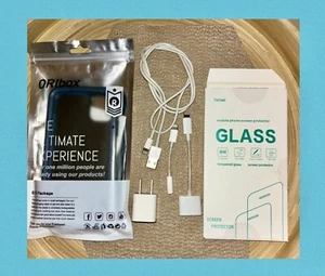 π 6 Piece iphone 11 Accessory Bundle~ Case~Protector~ Cables~Adapters - Picture 1 of 8