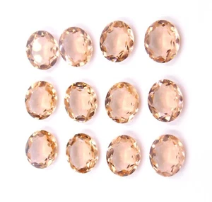 10x12 MM Lab Created Morganite Oval Cut Lot Loose Gemstone For Jewelry P-3007 - Picture 1 of 14