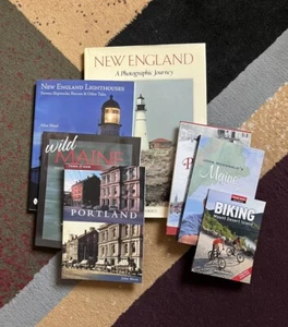MAINE / NEW ENGLAND Buch Lot (7) Leuchttürme Mt Desert Wildlife Portland Trivia - Bild 1 von 22