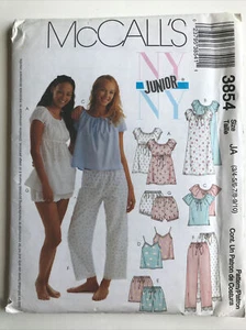 UNCUT McCall’s 3854 Junior Nightgown Top Camisole Shirt Pants Bloomer 3-10 - Picture 1 of 2