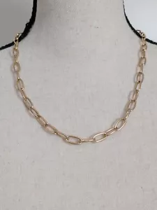 Büroklammer goldfarbene Gliederkette Halskette 20" - Bild 1 von 4