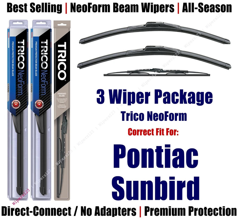 3pk Wipers Front &Rear NeoForm 1986-89 Pontiac Sunbird 16160x2/30160 Foto 1 de 1