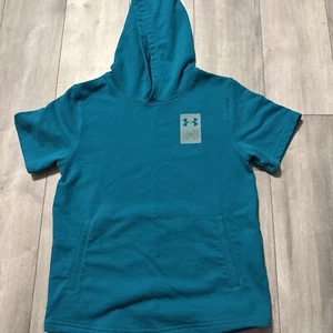 Jungen Jugend Under Armour lockere Passform Frottee Kurzarm Kapuzenpullover Large - Bild 1 von 6