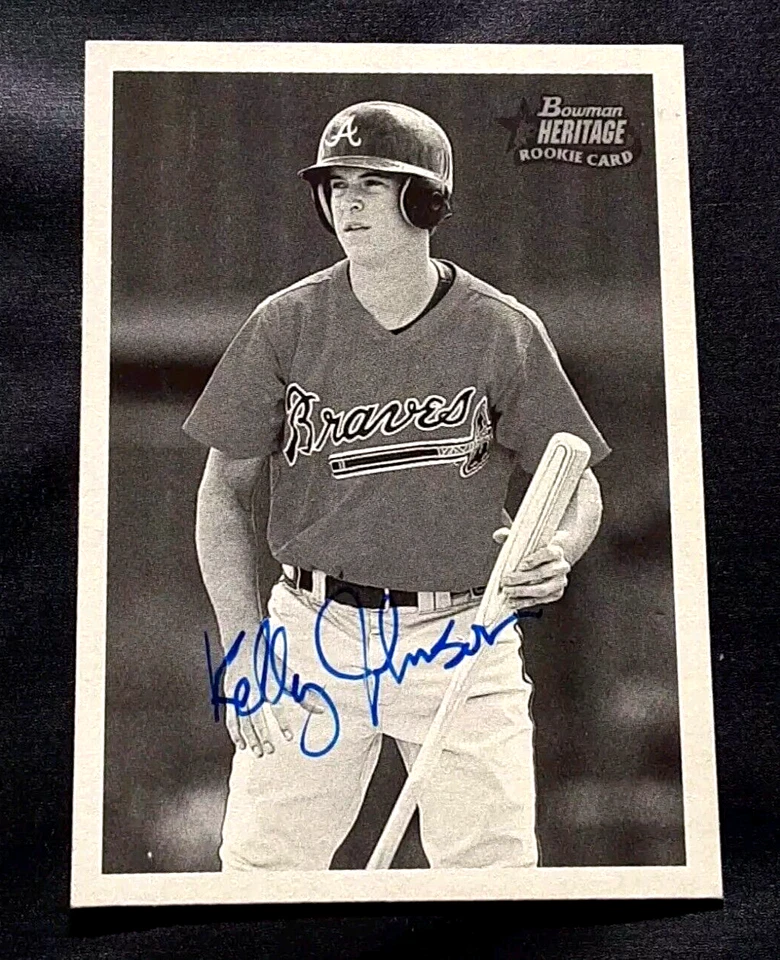 Tarjeta de béisbol de novato 2001 autografiada firmada por Kelly Johnson Atlanta Braves Foto 1 de 1