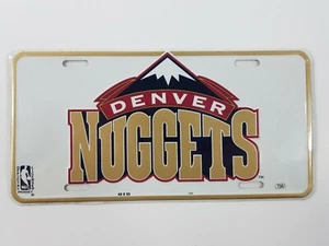 Denver Nuggets Car Tag Sealed NOS NBA Colorado Metal Sign New Old Stock vtg LOGO - Picture 1 of 5