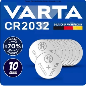 10x VARTA 2032 Knopfzellen 10 Stück CR2032 Batterien + NEU + aus 2025 + MHD 2034 - Bild 1 von 12