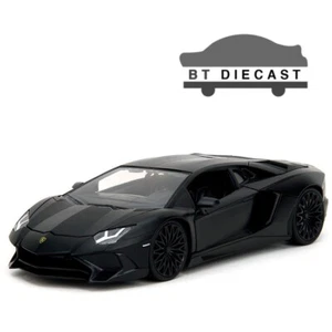 JADA FAST & FURIOUS SHAW'S LAMBORGHINI AVENTADOR 1/24 MATTE BLACK 36152 - Picture 1 of 6