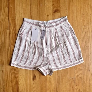 NWT Joie Carvel Shorts High Rise Stripe Relaxed Fit Cuffed Womens 6 MSRP $178 - Picture 1 of 8