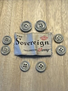 Vintage Sovereign Suit Set of 8 Marbled Gray 4-Hole Replacement Buttons - Picture 1 of 5