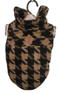 Barkley & Finn Pet Sherpa Forrado Invierno Perro Abrigo Chaqueta MEDIANO Tostado Negro Cuadros - Imagen 1 de 14