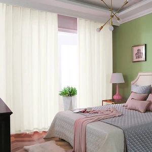 Ivory Chiffon Backdrop Curtain 2PC 29x108-Inch Sheer Curtains 108 Inches Long... - Picture 1 of 7