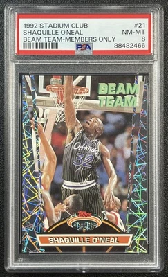 SHAQUILLE O'NEAL PSA 8 1992 STADIUM CLUB #21 ROOKIE BEAM TEAM MEMBERS ONLY RC 66 - Imagem 1 de 2