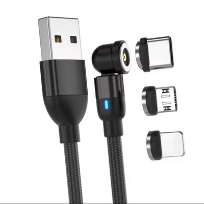 3-1 Magnetic Charging Cable - iPhone Type-C Micro USB 540 Rotation - Image 1 of 4