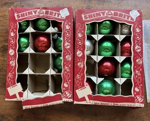 Vintage 2 Partial boxes Of Shiny Brite Glass Ornaments (17 Total Ornaments) - Picture 1 of 2