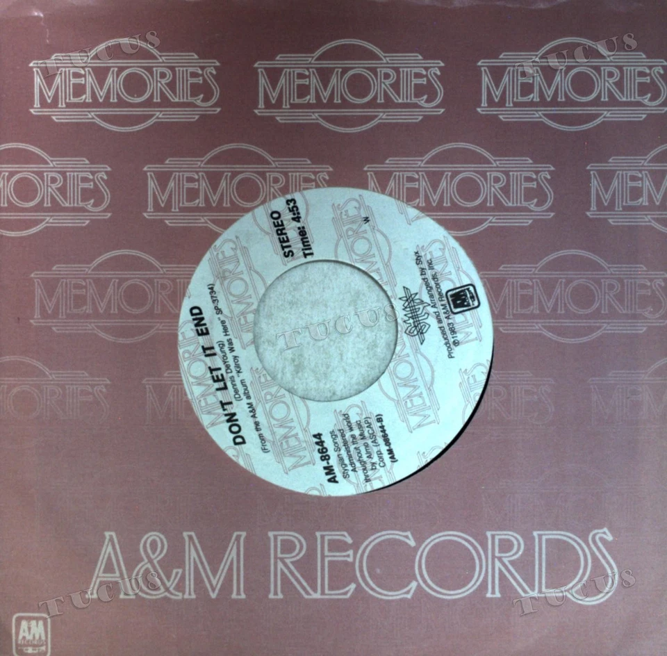 Styx - Mr. Roboto / Don't Let It End 7" (VG+) '* - Image 1 of 1