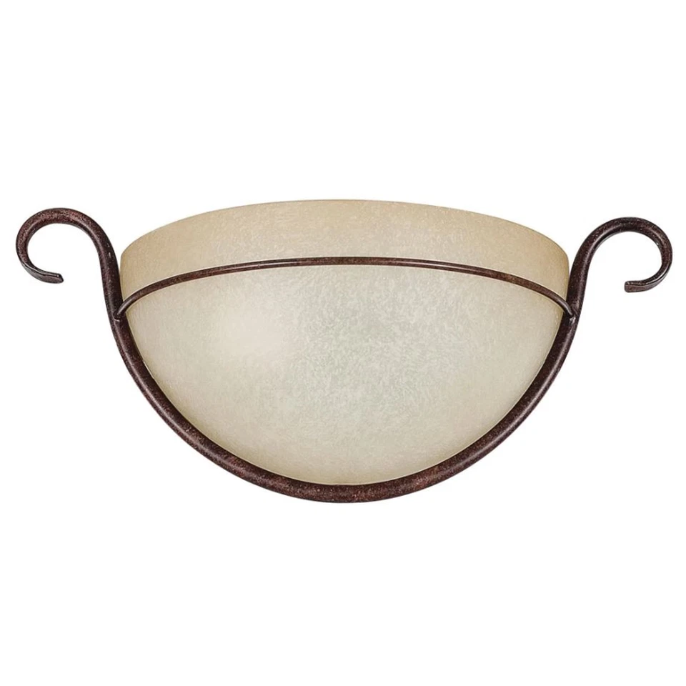 Aplique de pared con iluminación Sunset con vidrio alpino, acabado bronce frotado - F2470-62 Foto 1 de 1