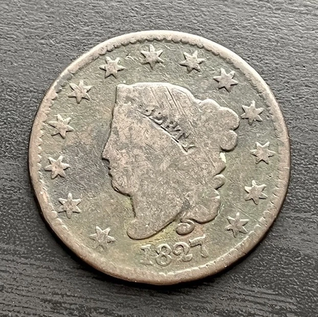 1827 Coronet Head Large Cent – Classic Early American Copper Coin – You Grade - Image 1 of 2