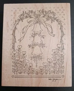Vintage Linda Grayson wedding bells and flowers rubber stamp Stamps Happen - Picture 1 of 18
