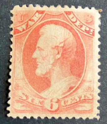 US O86, 6c War Dept. Official, Mint Hinged, pencil mark on back, CV=$675.00 - Image 1 of 2