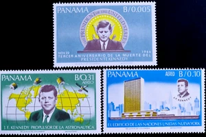 Panama 1966 - MNH - Kennedy - 3 Stamps Airmail Full Set - Picture 1 of 6
