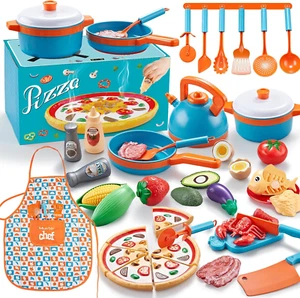 Play Kitchen Accessories - 46Pc Kids Kitchen Playset with Kids Pots and Pans Pla - Picture 1 of 12