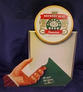 Espositore birra vintage NOS Pilsener August Wagner Breweries Columbus Chillicothe O - Foto 1 di 5