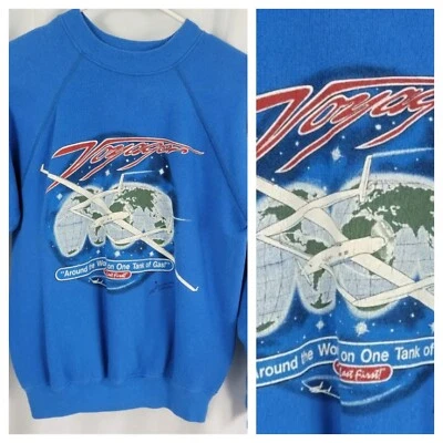 Vtg Kids Voyager Sweatshirt "The Last First-Around the World on One Tank of Gas" - Image 1 of 4