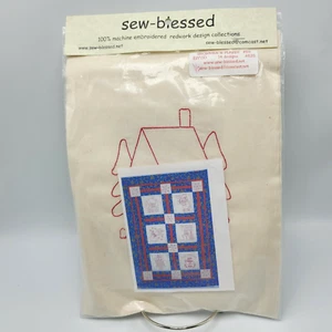 Redwork Christmas Snow Machine embroidery 14 quilt squares designs Muslin Red - Picture 1 of 6