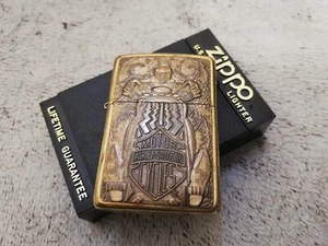 VTG RARE 1995 BRASS ZIPPO BARRETT SMYTHE HARLEY DAVIDSON HD "GHOST RIDER" TIRE" - Picture 1 of 12