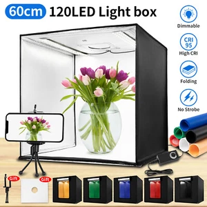 PULUZ 24" Large LED Light Box Photo Tent Dimmable Photography Studio Shooting - Picture 1 of 15