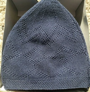 3X dunkelblaue Einheitsgröße muslimische islamische Kufi Mütze Takke Peci Totenkopf Kappe (XL Größe) - Bild 1 von 1