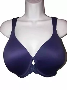 Reggiseno con ferretto Playtex 4594 aderente lisciante laterale blu fondo pizzo TG 38DD - Foto 1 di 11