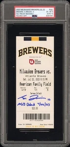 2023 Sal Frelick Autographed MLB Debut Ticket 7/22 Brewers Braves PSA 6/10 Auto - Picture 1 of 1