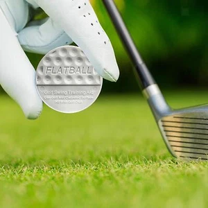 Flat Golf Ball Portable Golf Swing Practice Ball for Indoor Outdoor - Picture 1 of 4