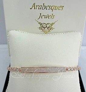 PULSERA/BRAZALETE DESLIZANTE TENIS IDENTIDAD ORO ROSA PLATA ESTERLINA/9ct ARABESCO - Imagen 1 de 3