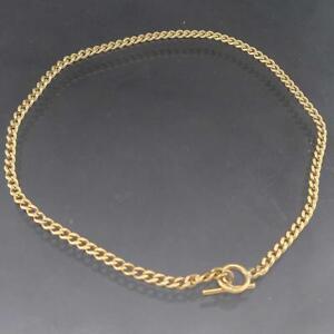 Fine Solid 18k Yellow GOLD CURB BRACELET with T-Bar Toggle Catch 201mm 2.7gm