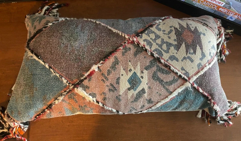 Rizzy Home Abstract 14" x 26" Pillow in Teal  - Image 1 of 1