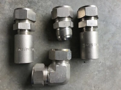 Qty 4 Tylok Swagelok 1” Tube Fittings New Old Stock - Image 1 of 3