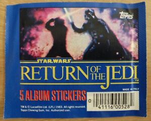 RETURN OF THE JEDI Retour du Jedi 5 Stickers TOPPS 1983 Pochette Scellée Sealed 