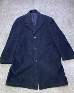 Ralph Lauren Wool Car Coat Men’s L Black 3-Button Business Academia Old Money - Picture 1 of 20