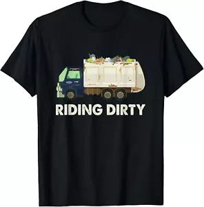 Riding Dirty Recycling Trash Garbage Truck Gift Unisex T-Shirt - Picture 1 of 4