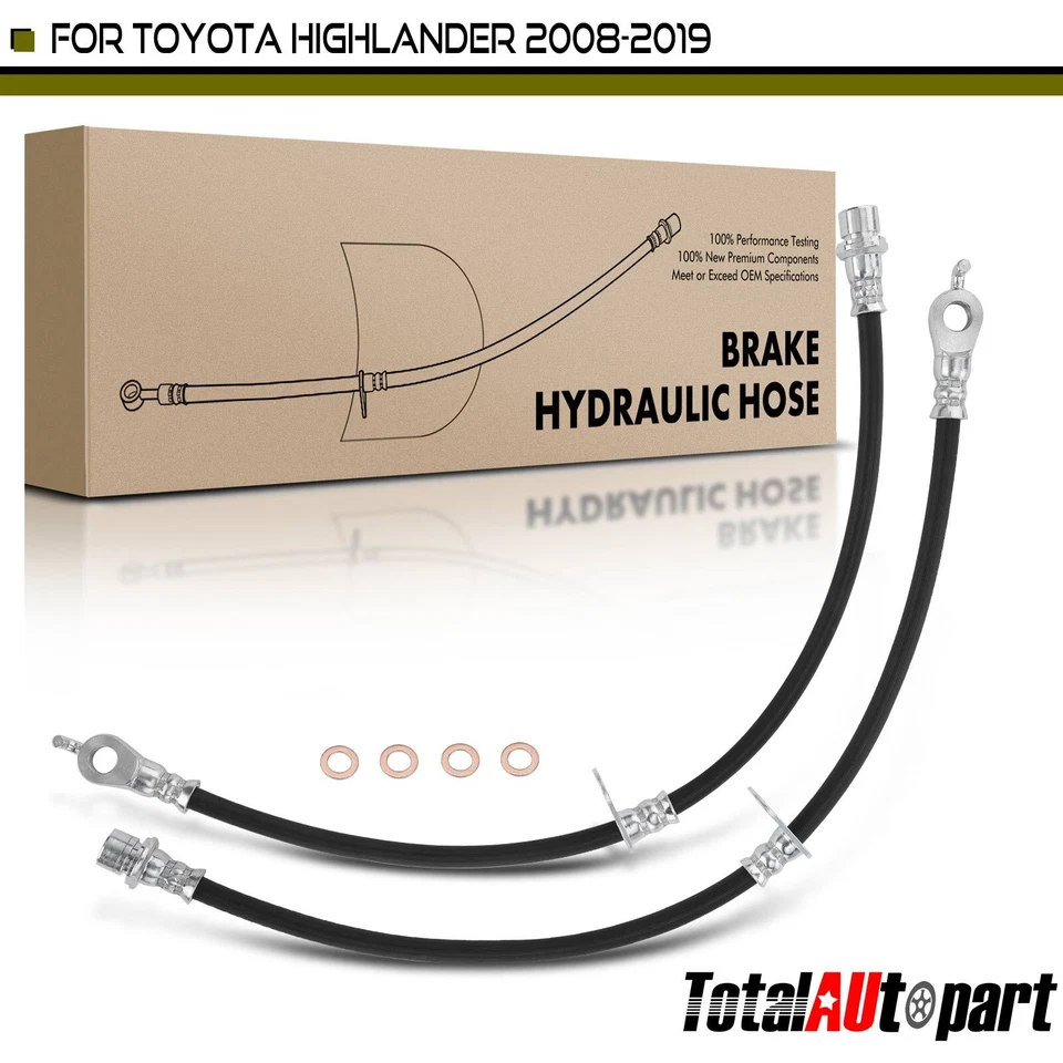 2x Manguera hidráulica de freno para Toyota Highlander 08-19 Venza RX350 10-14 parte delantera Foto 1 de 4