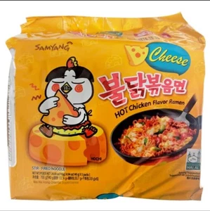 Samyang Spicy Hot Chicken Ramen Noodles Halal CHEESE (Pack of 5) - Picture 1 of 4