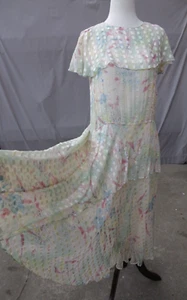 Vintage The Silk Farm Designed By Icinoo silk chiffon Dress + underdress 12 M/L - Picture 1 of 11