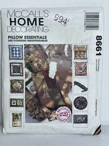 VTG 1997 McCalls Home Decorating Pillow Essentials Craft Pattern 8661 Uncut - Picture 1 of 5