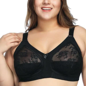Full Figure Support PLUS SIZE 34-50 CDEFGHI Minimizer Bra Unlined Wireless Women - Picture 1 of 15