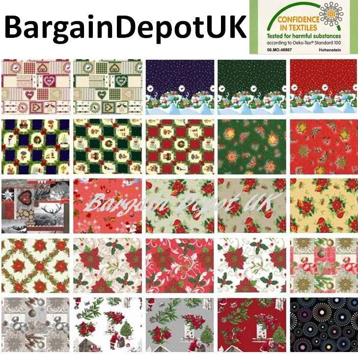 BARGAIN DEPOT UK Christmas PVC Tablecloth Vinyl Wipe Clean Oilcloth Premium Quality ALL SIZES