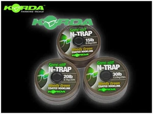 Korda N-Trap SEMI-STIFF Coated Braid Hooklink All Sizes & Colours - Picture 1 of 18